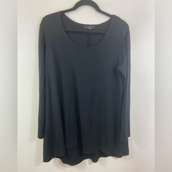 Bryn Walker Tunic Top Black L Modal Blend Lagenlook Boho Minimalist Layering - Picture 1 of 8